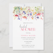 Farbenfrohe Wildblumen Elegantes Brautparty Einladung (Vorderseite)