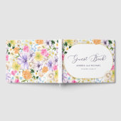 Farbenfrohe Wildblumen Frühblühgarten Hochzeit Gästebuch (Voll)