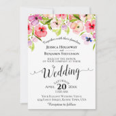 Farbenfrohe Wildblumen Frühjahrssehen Einladung (Vorderseite)