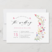 Farbenfrohe Wildblumen Frühjahrssehen Einladung (Vorderseite)