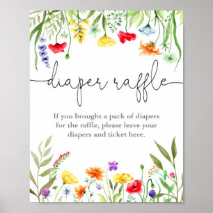 Farbenfrohe Wildblumen Frühling Windelpreisverlosu Poster