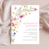 Farbenfrohe Wildblumen für Hochzeiten Einladung