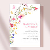 Farbenfrohe Wildblumen für Hochzeiten Einladung