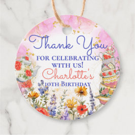 Farbenfrohe Wildblumen Garden Tee Party Danke Geschenkanhänger