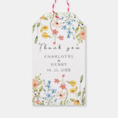 Farbenfrohe Wildblumen Garden Wedding-Tag Geschenkanhänger (Rückseite)