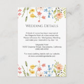 Farbenfrohe Wildblumen Gartenhochzeit Details Begleitkarte (Vorderseite)