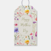 Farbenfrohe Wildblumen Grüner Muttertag Geschenkanhänger (Vorderseite)