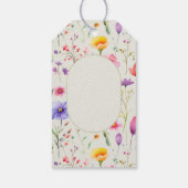 Farbenfrohe Wildblumen Grüner Muttertag Geschenkanhänger (Rückseite)