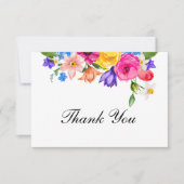 Farbenfrohe Wildblumen Hochzeit Dankeskarte (Vorderseite)