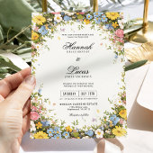 Farbenfrohe Wildblumen-Hochzeit Einladung
