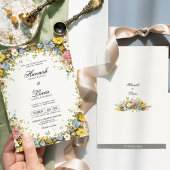 Farbenfrohe Wildblumen-Hochzeit Einladung