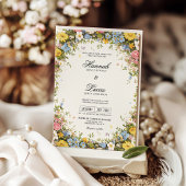 Farbenfrohe Wildblumen-Hochzeit Einladung