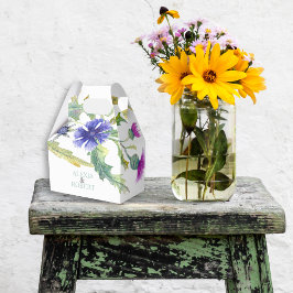 Farbenfrohe Wildblumen Hochzeit Geschenkschachtel