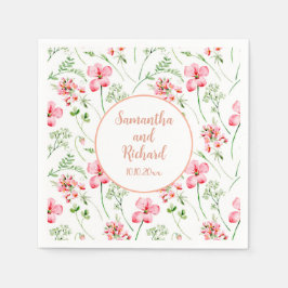 Farbenfrohe Wildblumen Hochzeit Serviette