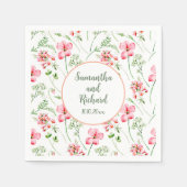 Farbenfrohe Wildblumen Hochzeit Serviette (Vorderseite)