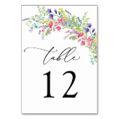 Farbenfrohe Wildblumen Hochzeit Tischnummer (Vorderseite)