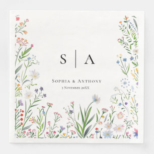 Farbenfrohe Wildblumen Hochzeit von Napkins Serviette