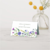Farbenfrohe Wildblumen Hochzeitsbegleitung Platzkarte (Rückseite)