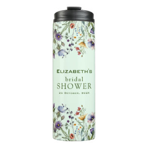 Farbenfrohe Wildblumen-Hochzeitsdusche Thermosbecher
