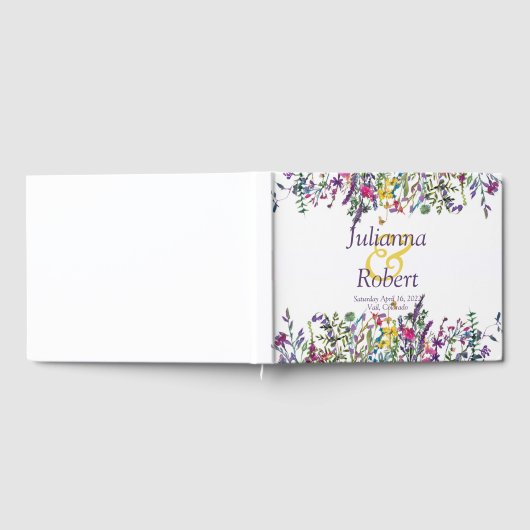 Farbenfrohe Wildblumen HochzeitsGästebuch Gästebuch (Voll)