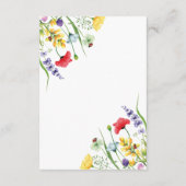Farbenfrohe Wildblumen Hochzeitskarte Begleitkarte (Rückseite)