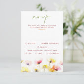 Farbenfrohe Wildblumen Hochzeitskarten RSVP Karte (Stehend Vorderseite)