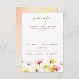Farbenfrohe Wildblumen Hochzeitskarten RSVP Karte
