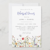 Farbenfrohe Wildblumen-Hochzeitsprobe-Dinner Einladung (Vorderseite)