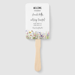 Farbenfrohe Wildblumen Hochzeitsprogramm Fan Fächer