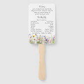Farbenfrohe Wildblumen Hochzeitsprogramm Fan Fächer (Rückseite)