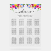 Farbenfrohe Wildblumen Hochzeitssitze Acrylschild (Vorderseite)