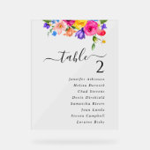 Farbenfrohe Wildblumen Hochzeitssitze Acrylschild (Vorderseite)