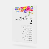 Farbenfrohe Wildblumen Hochzeitssitze Acrylschild (Winkel)