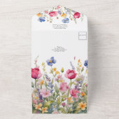 Farbenfrohe Wildblumen in einer Hochzeit All In One Einladung (Außenbereich)