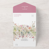 farbenfrohe Wildblumen in Pastel Hues Wedding All In One Einladung (Außenbereich)
