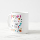 Farbenfrohe Wildblumen Inspiration Selbstversorgun Kaffeetasse (Vorderseite Links)