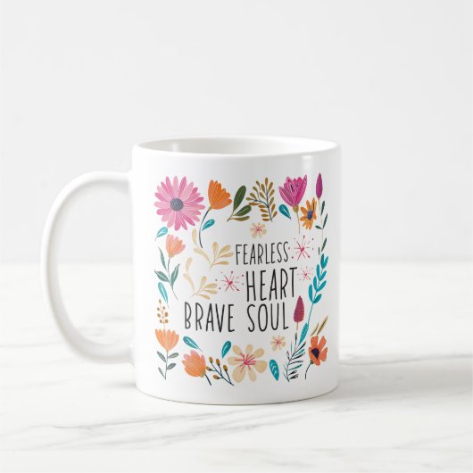 Farbenfrohe Wildblumen Inspiration Selbstversorgun Kaffeetasse (Links)
