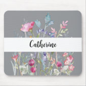 Farbenfrohe Wildblumen mit Individuelle Name Light Mousepad (Vorne)