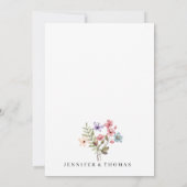 Farbenfrohe Wildblumen Moderner Rustikaler Garten  Einladung (Rückseite)