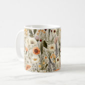 Farbenfrohe Wildblumen Muster Kaffeetasse (Vorderseite Links)
