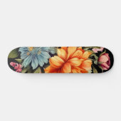 Farbenfrohe Wildblumen Muster Skateboard (Horizontal)