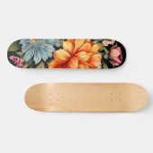 Farbenfrohe Wildblumen Muster Skateboard (Horizontal)