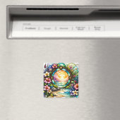 Farbenfrohe Wildblumen Ozeanportal Magnet (In Situ (Geschirrspüler))