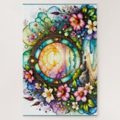 Farbenfrohe Wildblumen Ozeanportal Puzzle (Vertikal)