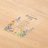 Farbenfrohe Wildblumen Party Acryleinladungen (Ablage )