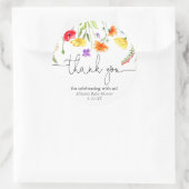 Farbenfrohe Wildblumen Quelle danke Ihnen Aufklebe Runder Aufkleber (Tasche)