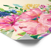 Farbenfrohe Wildblumen Rosa Blau Gelb nicht einges Poster (Ecke)