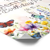 Farbenfrohe Wildblumen & Schmetterlinge Party Will Poster (Ecke)