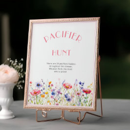 Farbenfrohe Wildblumen Schnuller Jagd Kinderdusche Poster