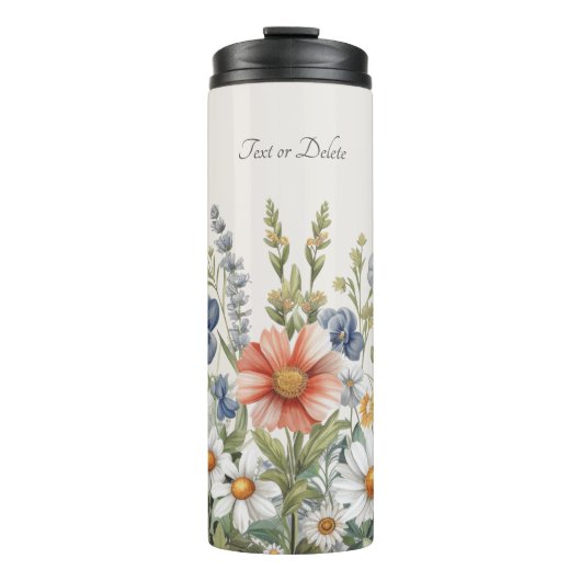 Farbenfrohe Wildblumen Thermaltumbler Thermosbecher (Vorderseite)